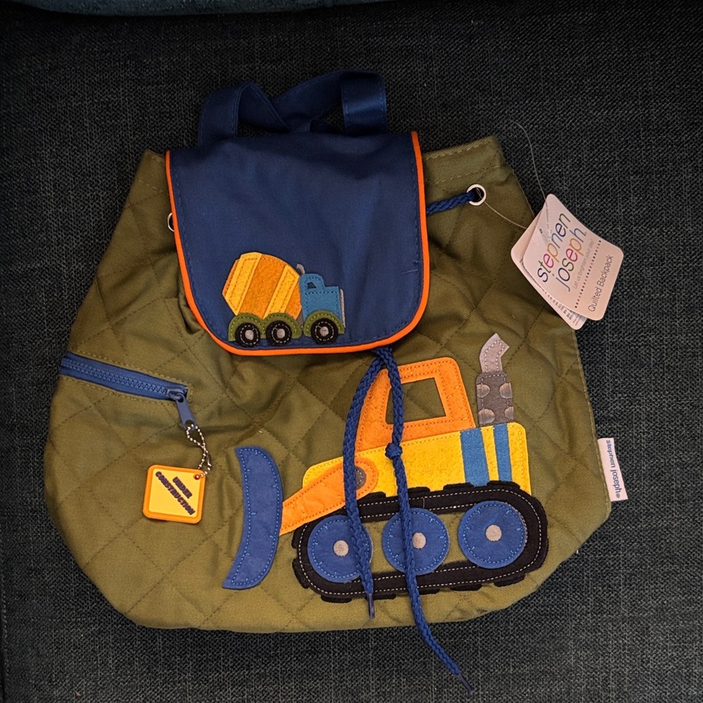 Kids Construction Backpack - Stephen Joseph Quilted Toddler Backpack